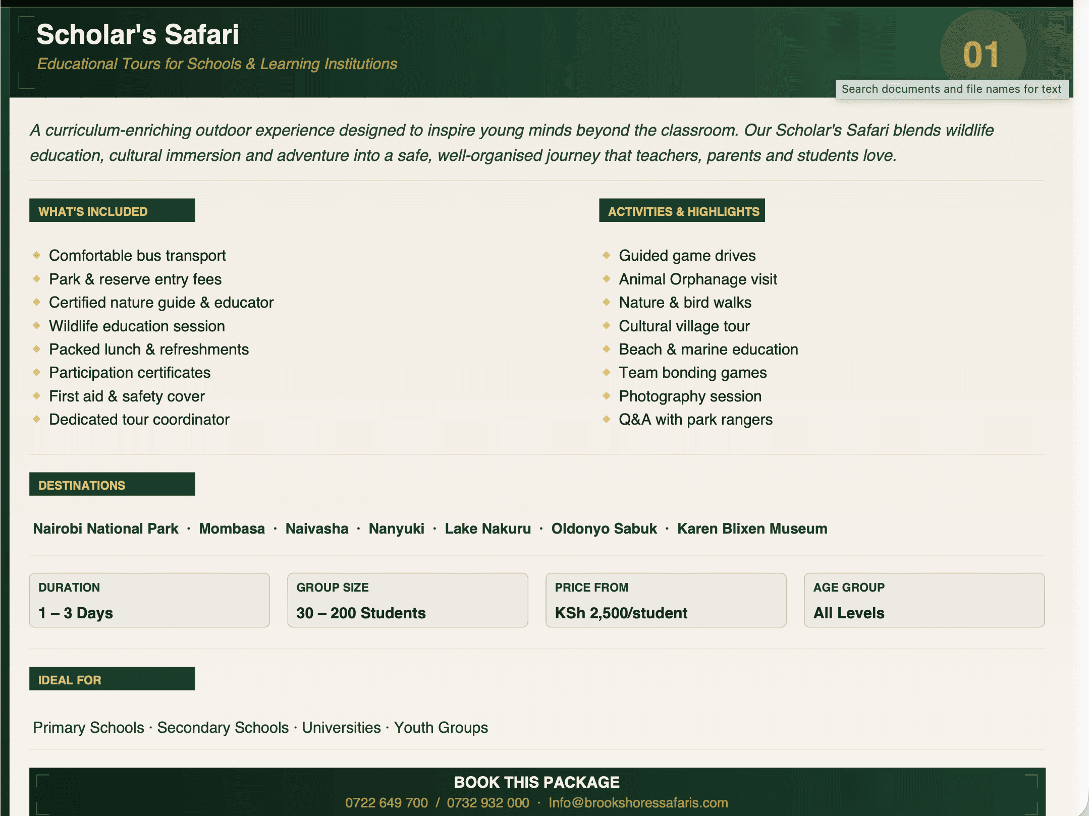 Scholar's Safari